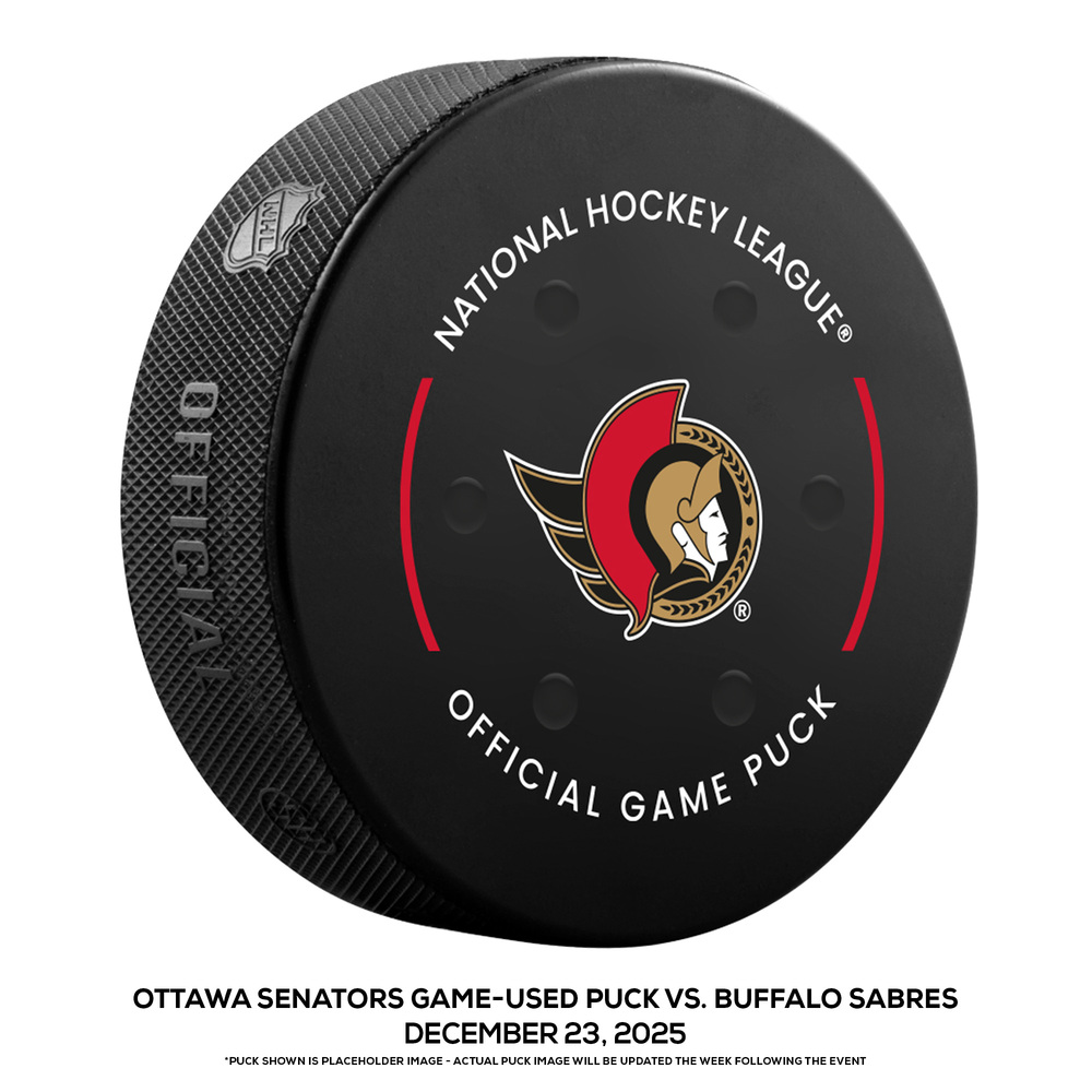 Ottawa Senators Game-Used Puck vs. Buffalo Sabres on December 23, 2025