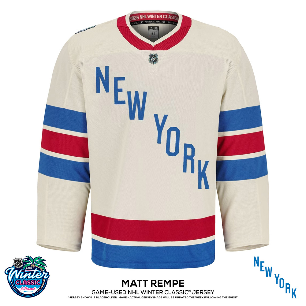 Matt Rempe New York Rangers #73 2026 NHL Winter Classic Game-Used Red Jersey - Worn During the 1st Period on January 2, 2026