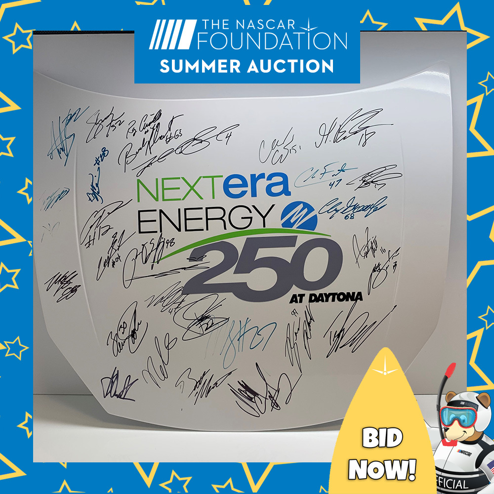 NGOTS Autographed NEXTera Energy 250 replica hood at Daytona!