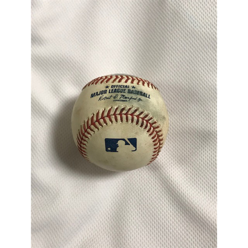 Photo of 9/9/20 Game-Used Baseball: Taylor Clarke vs. Will Smith (Walk), Gavin Lux (Grounded into force out, Max Muncy scored), Enrique Hernandez (Single, Scored A.J. Pollock) and Mookie Betts (Ball in Dirt)