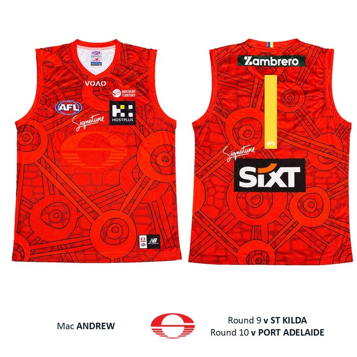 Photo of Mac Andrew #1 Gold Coast SUNS Darwin/Larrakia Guernsey