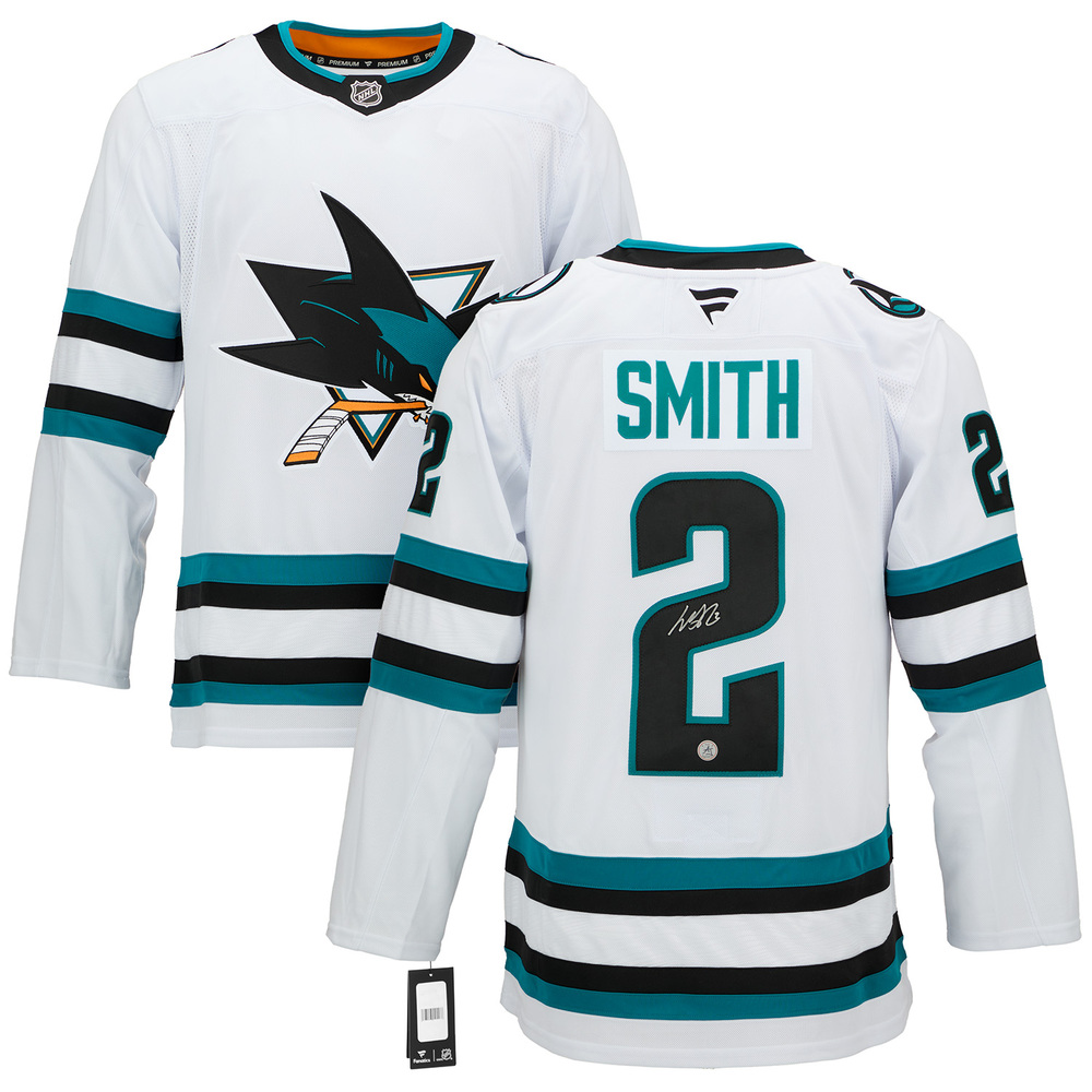 Will Smith Signed San Jose Sharks White Fanatics Premium Jersey