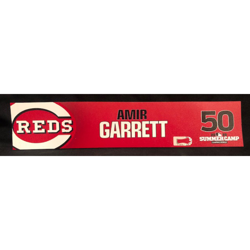 Amir Garrett -- 2020 Sumer Camp Locker Tag -- Team-Issued