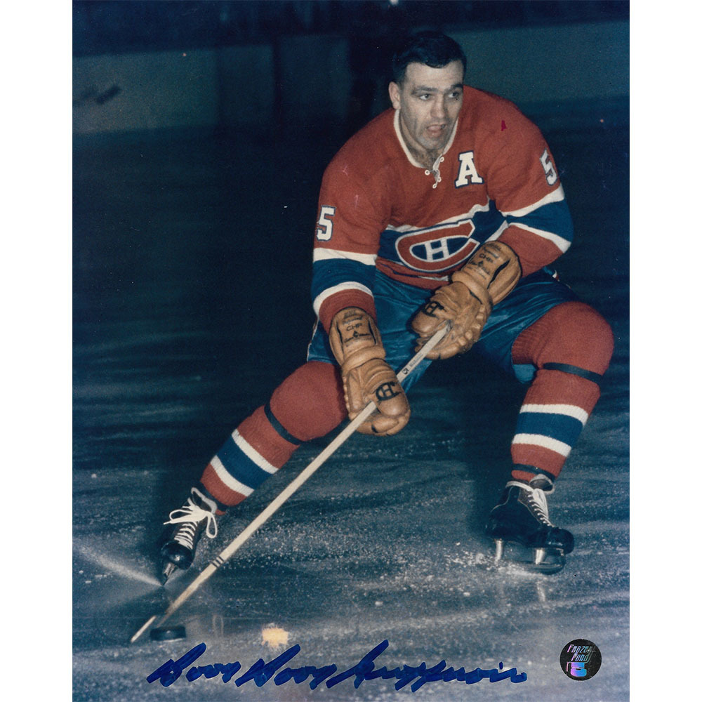 Bernie BOOM BOOM Geoffrion (deceased) Autographed Montreal Canadiens 8X10 Photo