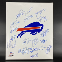 NFL - Bills Multi Sign Bills Logo Canvas (24x20) Signed By Over 18 Playe...