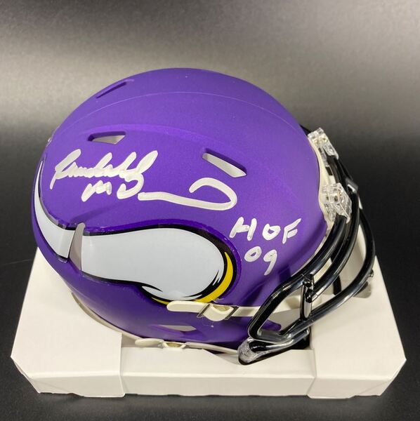 HOF - Vikings Randall McDaniel Signed Mini Helmet with "HOF 09"...