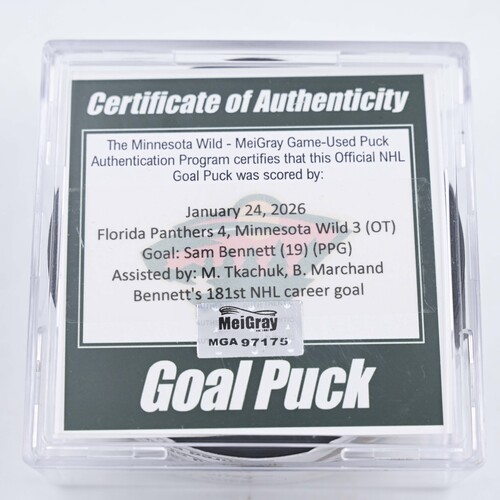 Image of Bennett, Sam - Florida Panthers - January 24, 2026 at Minnesota Wild (Wild's 25th Anniversary Logo)