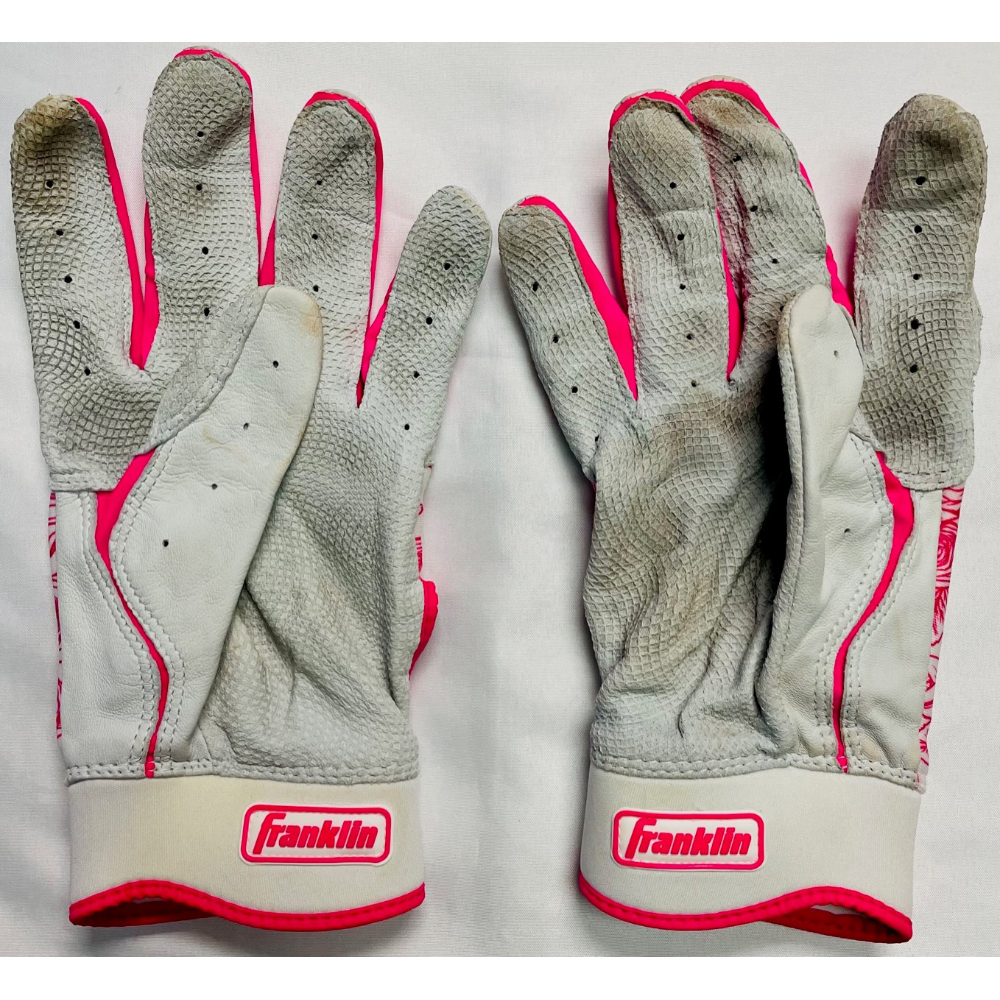 Team Issued Batting Gloves Franklin Mother's Day Pink & White 2024