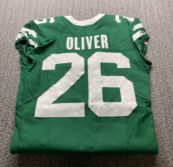 London Games - Jets Isaiah Oliver Game Worn Jersey (10/12/2025) Size 40 ...