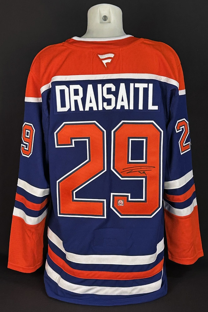 Leon Draisaitl #29 - Autographed Edmonton Oilers Royal Blue Fanatics Premium Replica Jersey