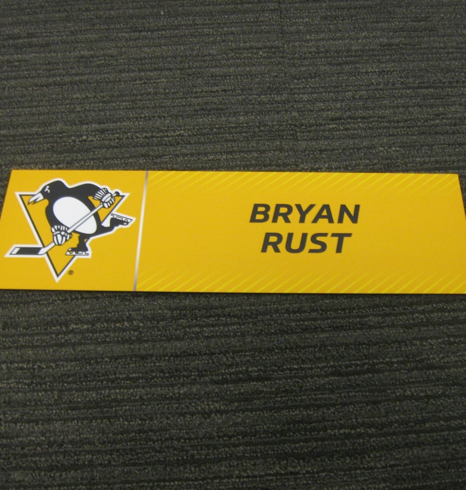 Bryan Rust 2017 Stanley Cup Final Media Name Plate - Pittsburgh Penguins