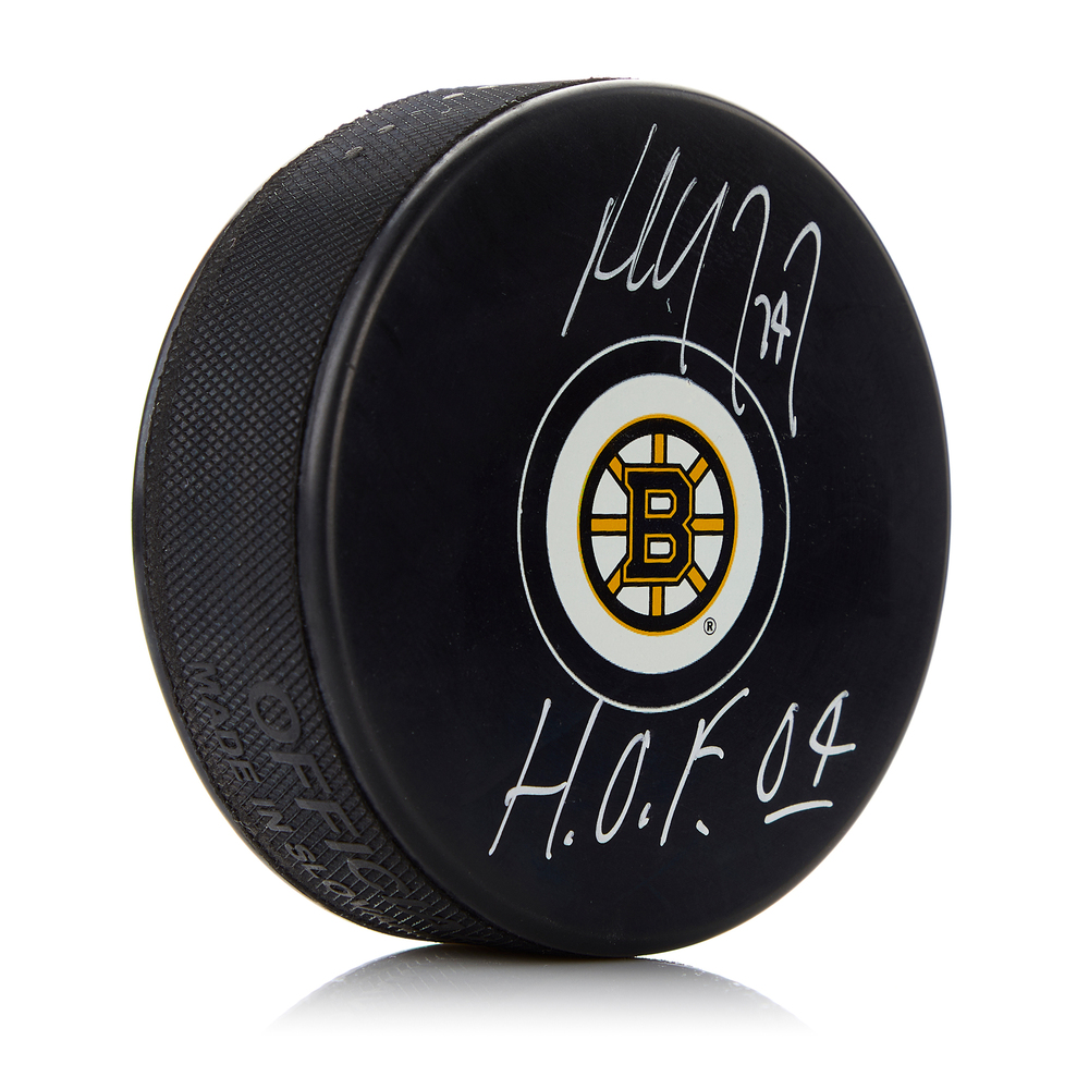 Paul Coffey Signed Boston Bruins Hockey Puck with HOF Note