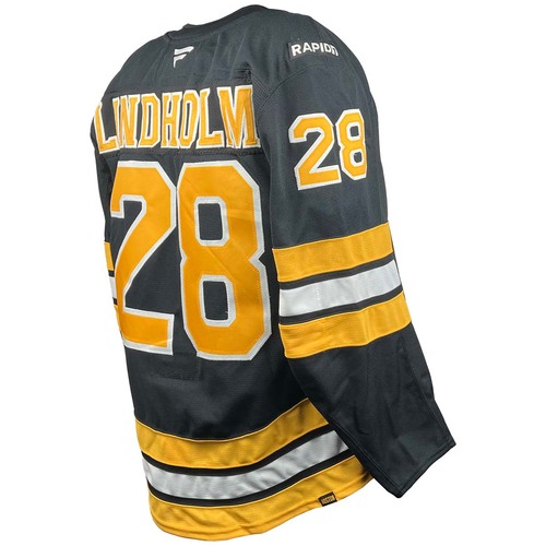 Photo of Game-Used 2025-2026 Season Home Hockey Jersey - Chara Jersey Retirement Night - Elias Lindholm