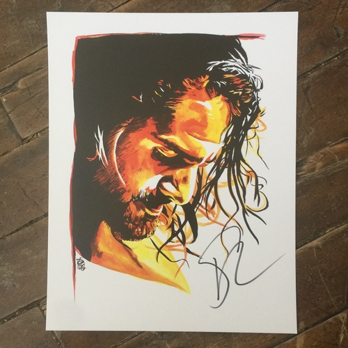 Seth Rollins SIGNED 11 x 14 Rob Schamberger Print