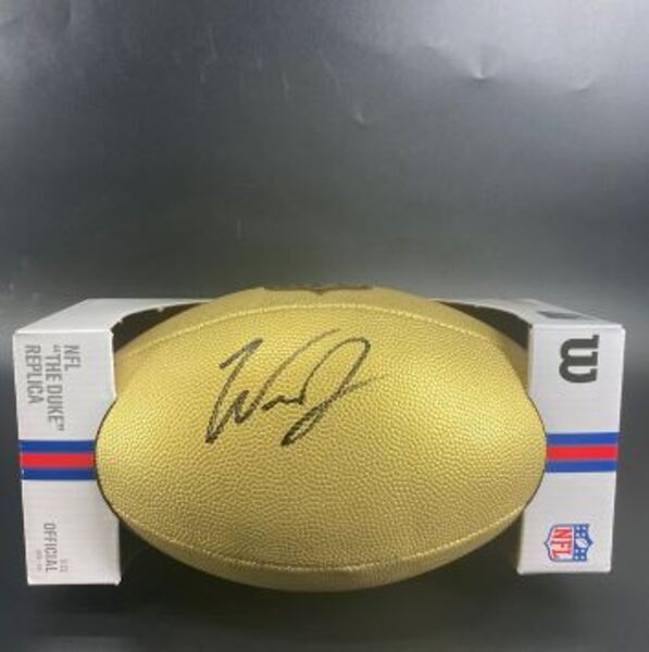 NFL - Cardinals Will Johnson Signed Gold Composite Football