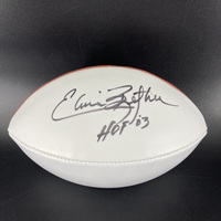 HOF - Oilers Elvin Bethea Signed Panel Ball With HOF 03 Inscription