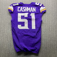London Games - Vikings Blake Cashman Game Used Jersey (10/6/2024) Size 4...