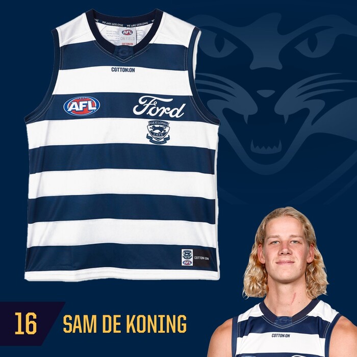 Photo of Sam De Koning #16 Geelong Cats 2025 Grand Final Match-Worn Guernsey