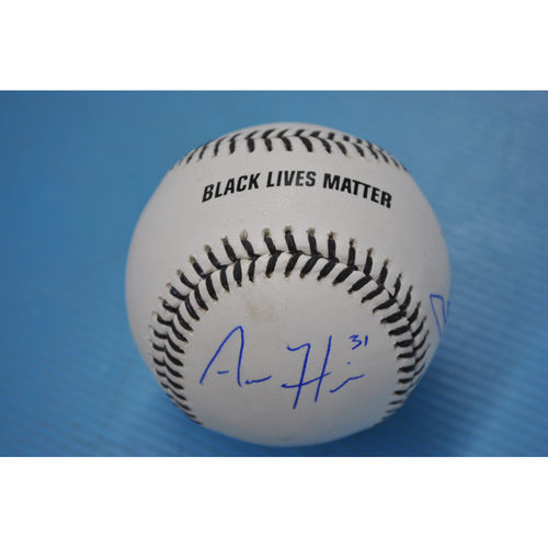 2020 MLB Black Lives Matter Commemorative Ball - Autographed by Aaron Hicks, Aaron Judge, and Giancarlo Stanton