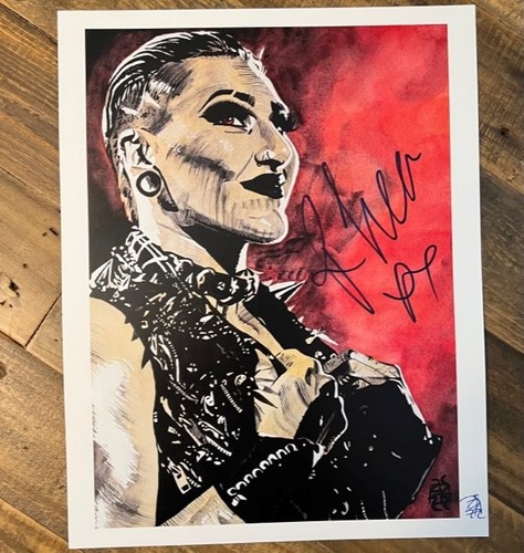 Rhea Ripley SIGNED Rob Schamberger 11 x 14 Art Print (With The Look In Her Eye)