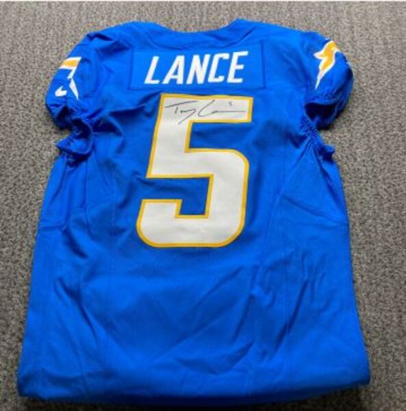 Crucial Catch - Chargers Trey Lance Signed Game Worn Jersey (10/5/2025) ...