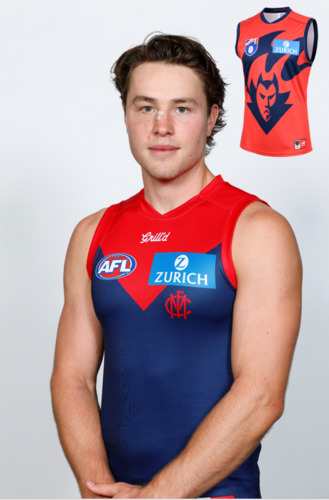 Photo of 2025 Melbourne Demons Red Flamehead Guernsey - Tom Sparrow #32