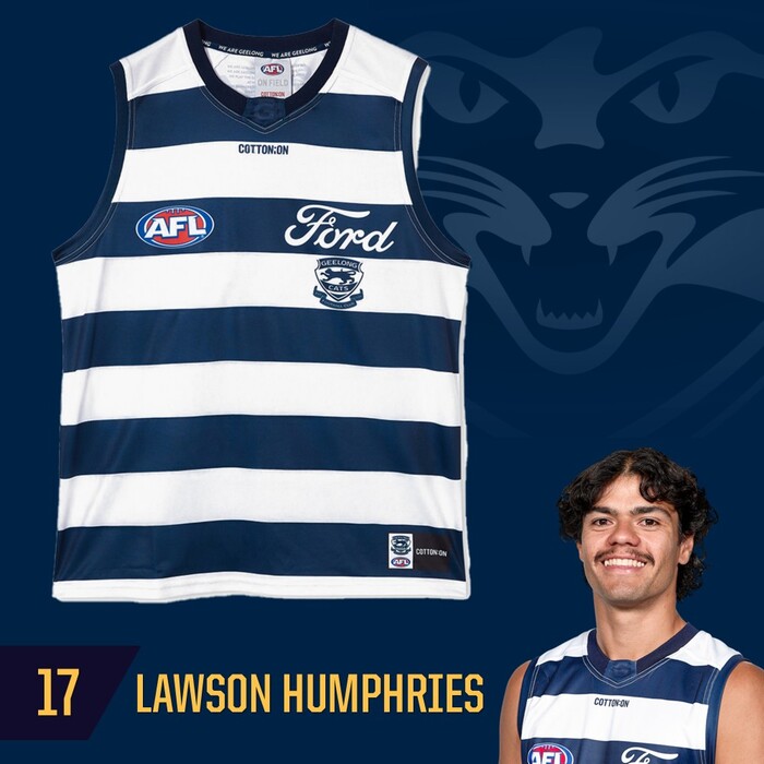 Photo of Lawson Humphries #17 Geelong Cats 2025 Grand Final Match-Worn Guernsey