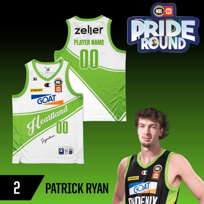 Photo of Patrick Ryan #2 S.E. Melbourne Phoenix NBL26 Pride Match-Worn Jersey