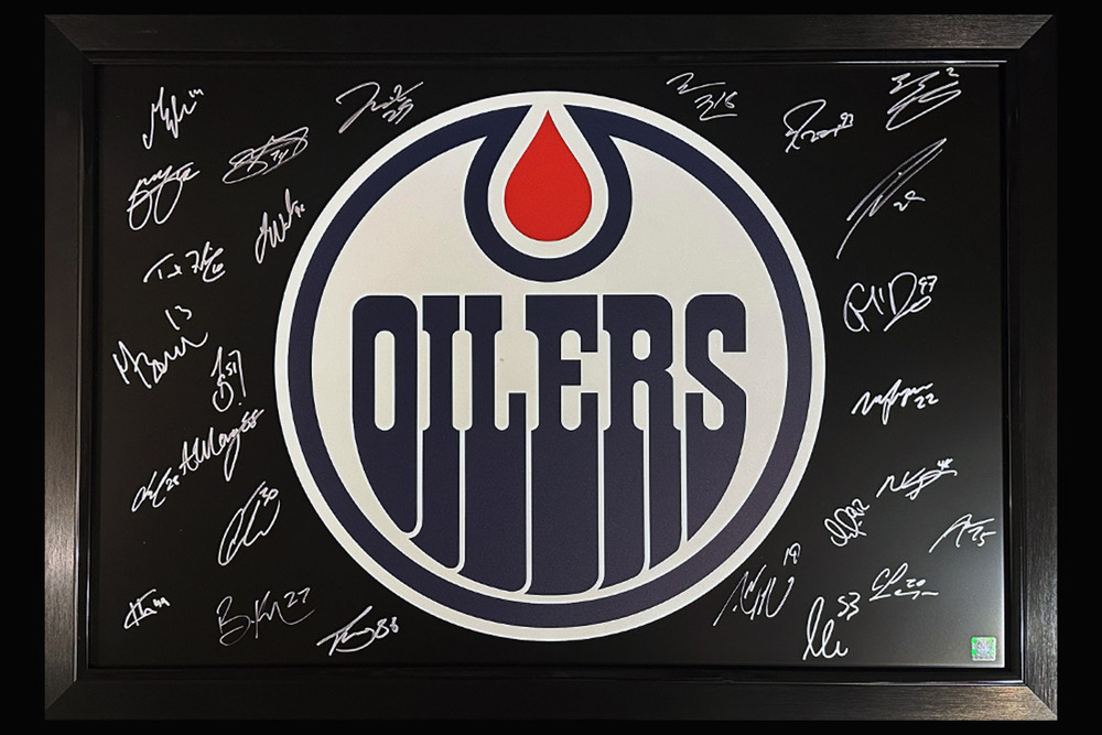 2025-26 Edmonton Oilers Team-Signed & Framed Oilers 20