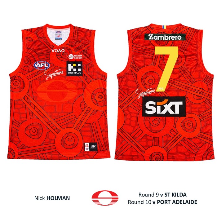Photo of Nick Holman #7 Gold Coast SUNS Darwin/Larrakia Match-Worn Guernsey