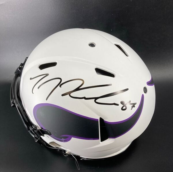 NFL - Vikings TJ Hockenson Signed Authentic Lunar Speed Eclipse Speed He...