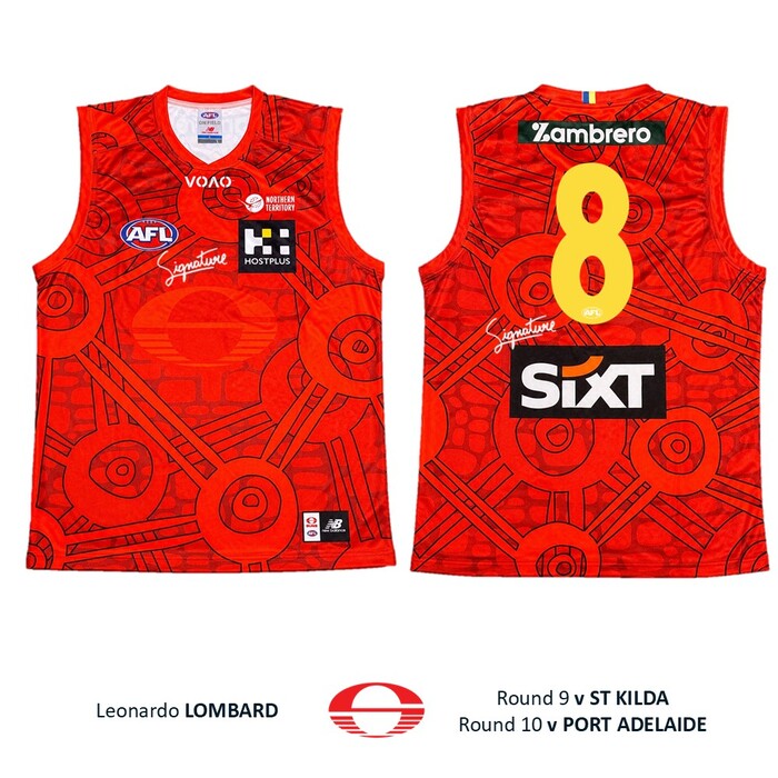 Photo of Leonardo Lombard #8 Gold Coast SUNS Darwin/Larrakia Match-Worn Guernsey