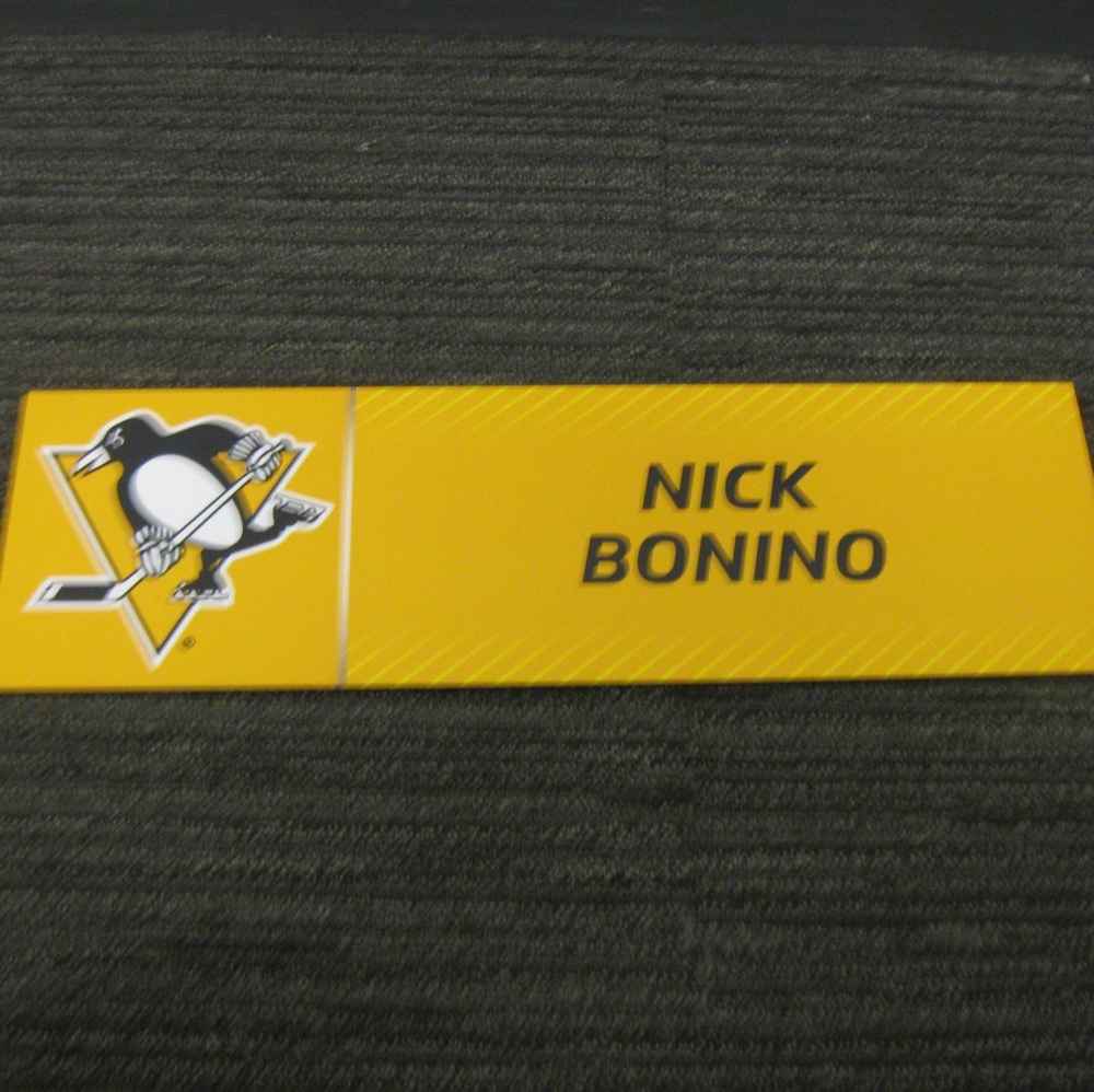 Nick Bonino 2017 Stanley Cup Final Media Name Plate - Pittsburgh Penguins