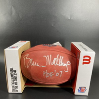 HOF - Titans Bruce Matthews Signed Authentic Football with HOF 07 Inscri...