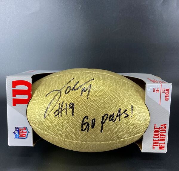 NFL - Cowboys Joe Milton Signed Gold Composite Football