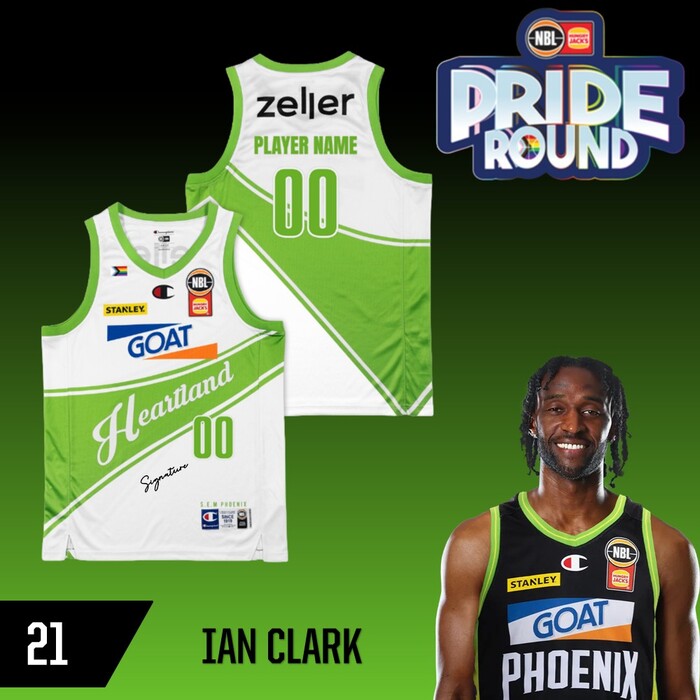 Photo of Ian Clark #21 S.E. Melbourne Phoenix NBL26 Pride Match-Worn Jersey