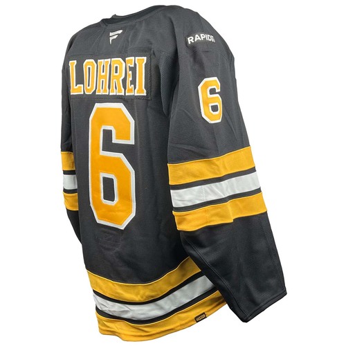 Photo of Game-Used 2025-2026 Season Home Hockey Jersey - Chara Jersey Retirement Night - Mason Lohrei