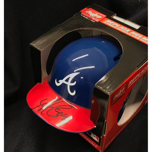 Ozzie Albies MLB Authenticated and Autographed Miniature Rawlings