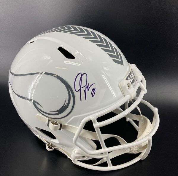 NFL - Vikings Justin Jefferson Signed STS Replica Speed Helmet