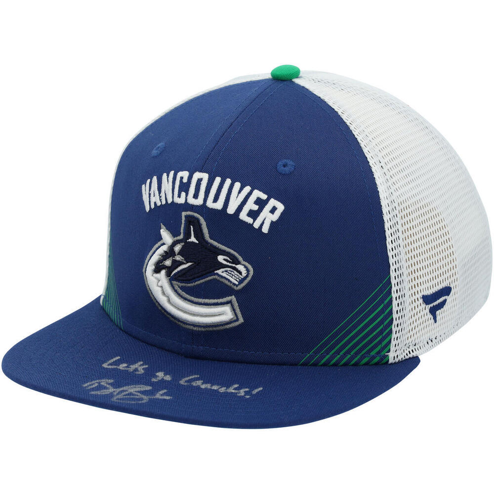 Brock Boeser Vancouver Canucks Autographed Blue Snapback Cap with