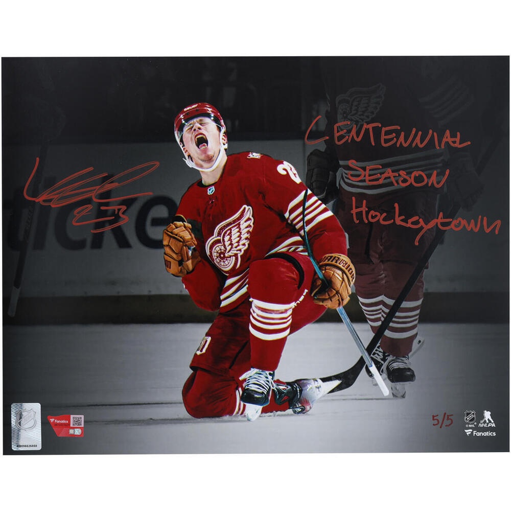 Lucas Raymond Detroit Red Wings Autographed 11