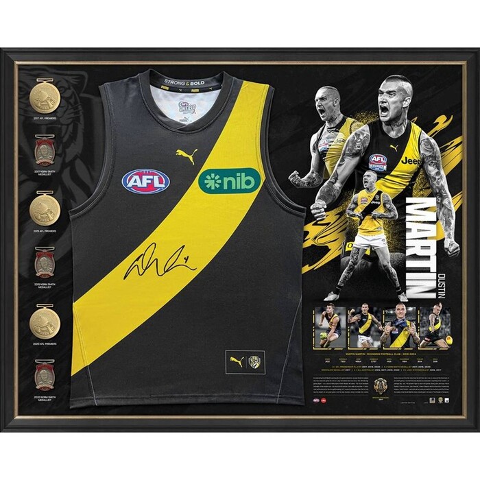 Photo of Dustin Martin Signed Career Guernsey Display - Premium Edition #104