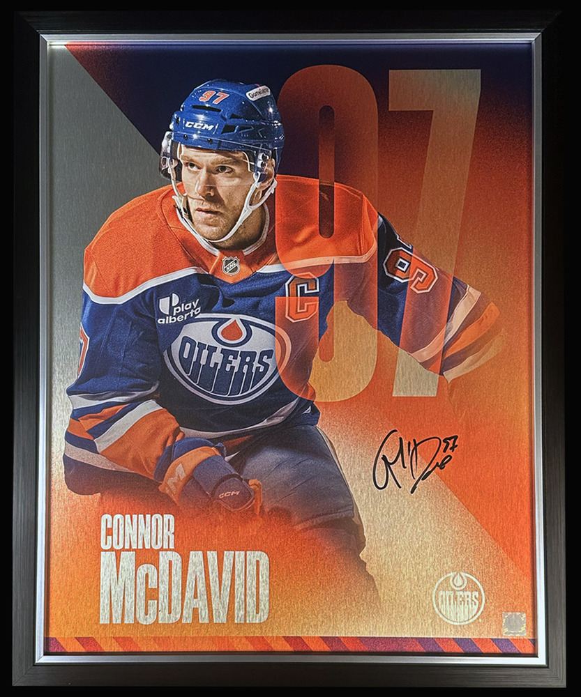 Connor McDavid #97 - Autographed & Framed Edmonton Oilers 16