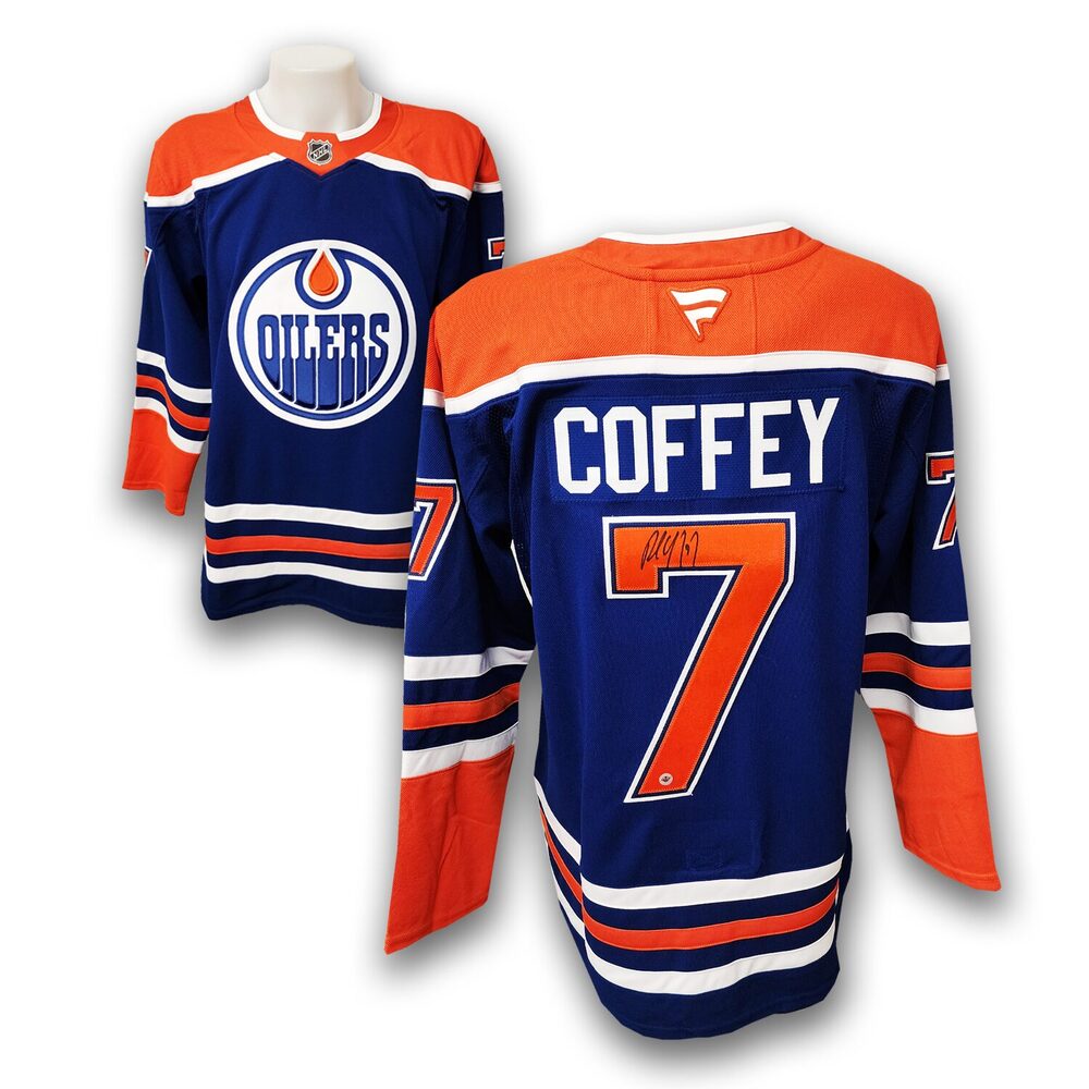 Paul Coffey Autographed Edmonton Oilers Home Fanatics Premium Jersey