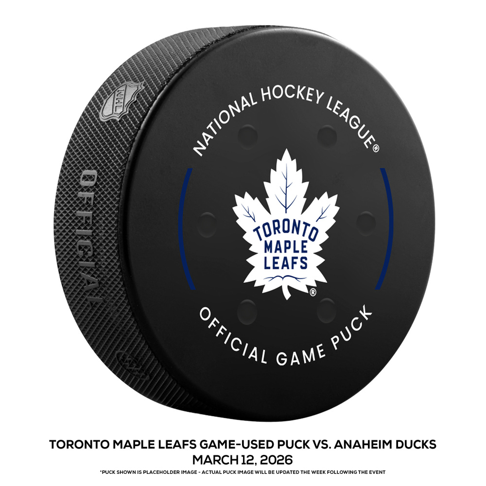 Toronto Maple Leafs Game-Used Puck vs. Anaheim Ducks on March 12, 2026