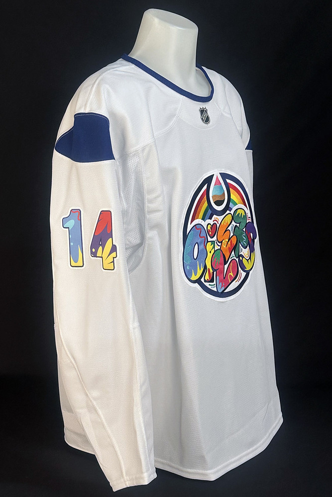 Mattias Ekholm #14 - Autographed 2025-26 Edmonton Oilers Celebrating Pride Night Ltd Edition Fanatics Practice Jersey (Autographed Only / Not Worn)