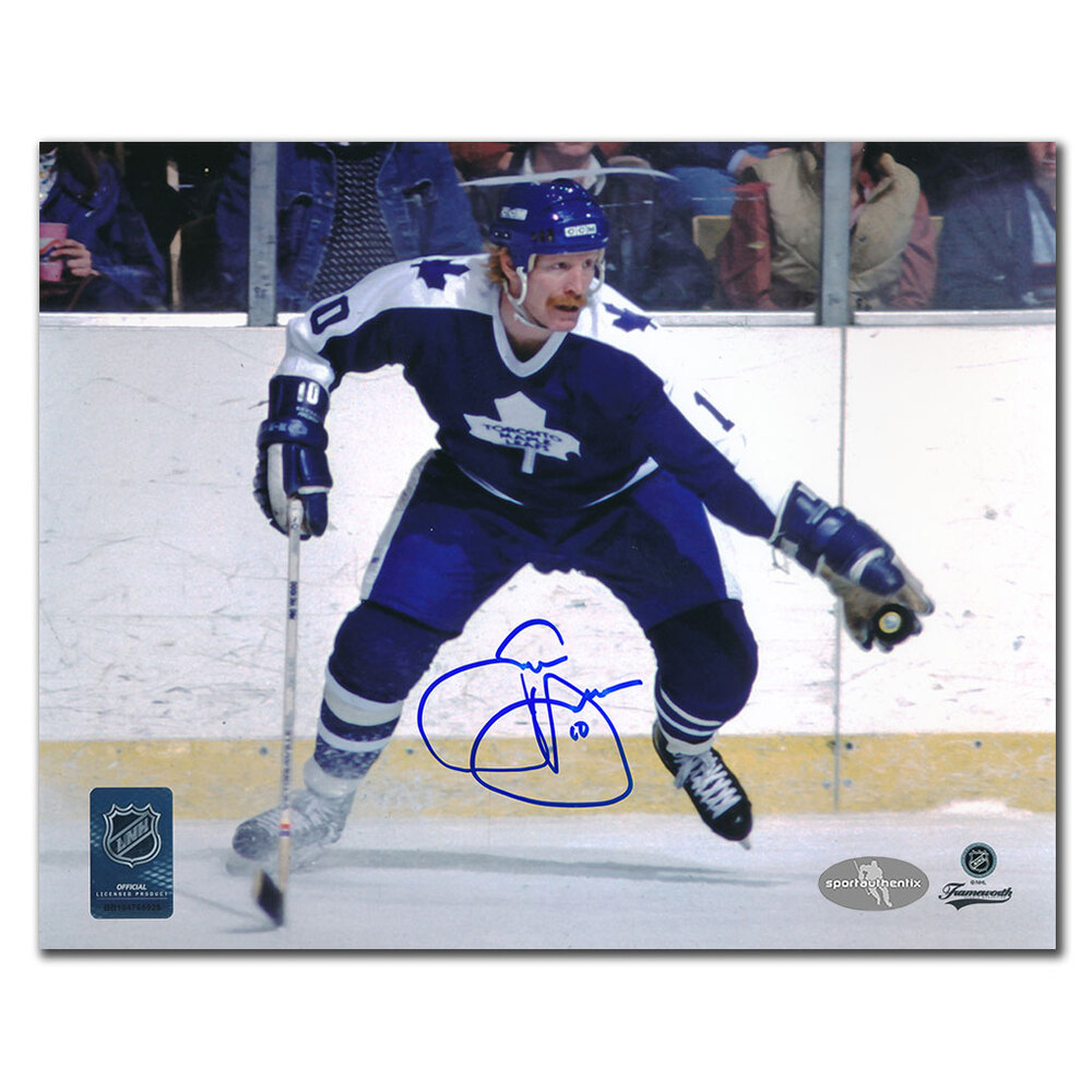 John Anderson Autographed Toronto Maple Leafs 8x10 Photo - Skating with Puck