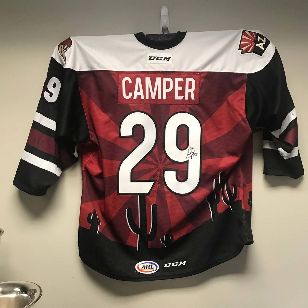 AHL Authentic Tucson Roadrunners Super Hero Jersey Worn and Signed by