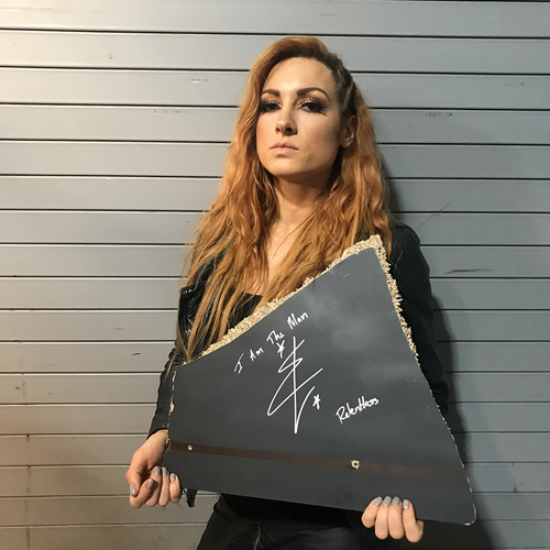 Becky Lynch SIGNED Piece of Table (Evolution - Oct 28, 2018)
