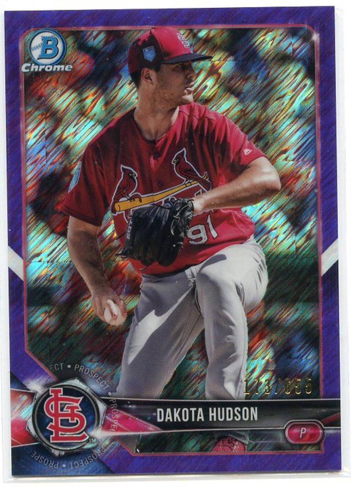 2018 Bowman Chrome Prospects Purple Shimmer Refractors #BCP176 Dakota Hudson